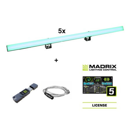 Set 5x Pixel Tube LED PR-100/32 + Software Madrix EUROLITE 20000909