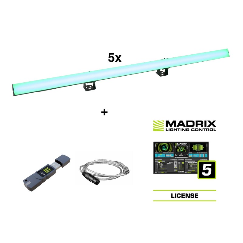 Set 5x Pixel Tube LED PR-100/32 + Software Madrix EUROLITE 20000909