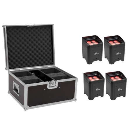 Set 4 Proiectoare LED AKKU UP-4 Entry QCL Spot + cutie transport EUROLITE 20000934