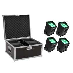 Set 4 Proiectoare LED AKKU IP UP-4 Entry QCL Spot + cutie transport EUROLITE 20000936