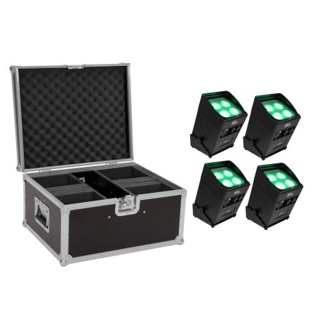 Set 4 Proiectoare LED AKKU IP UP-4 Entry QCL Spot + cutie transport EUROLITE 20000936