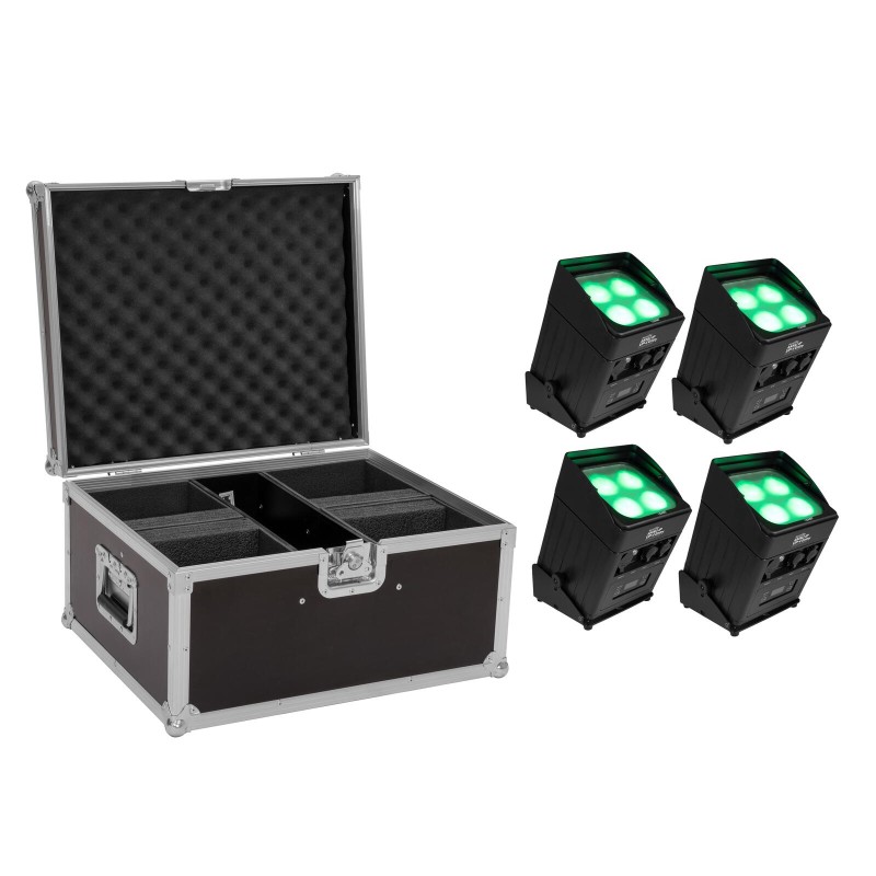 Set 4 Proiectoare LED AKKU IP UP-4 Entry QCL Spot + cutie transport EUROLITE 20000936