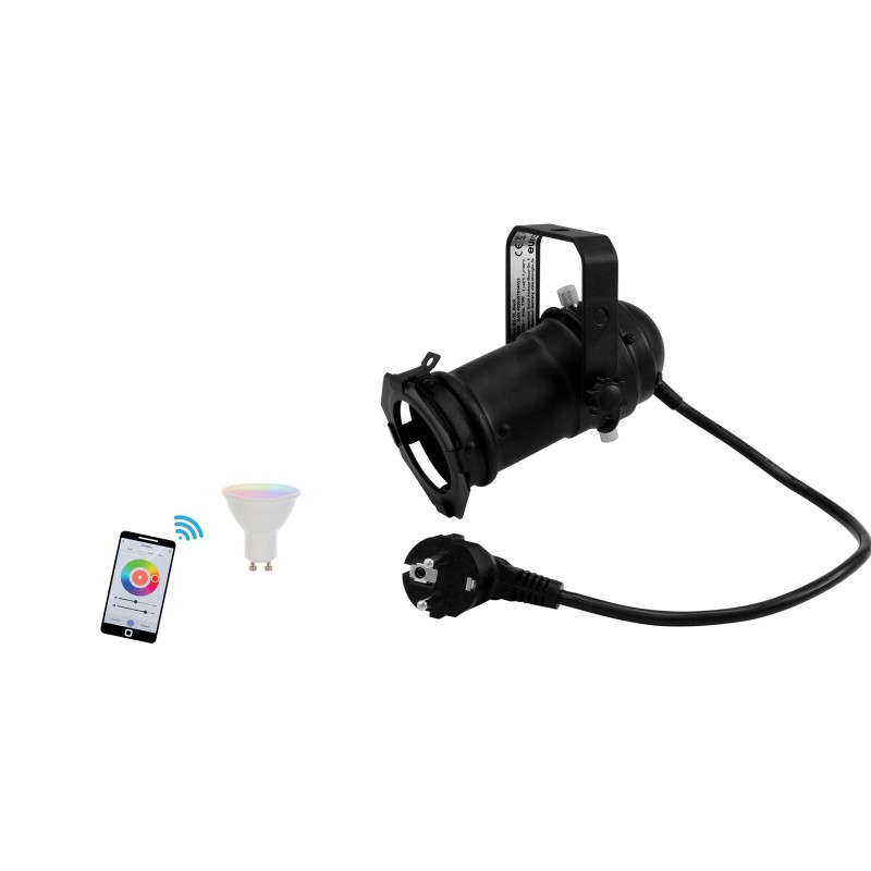 Set Mini Spot PAR-16 pentru lampa GU-10 + bec LED GU10 RGB/WW/CW WiFi EUROLITE 20000944