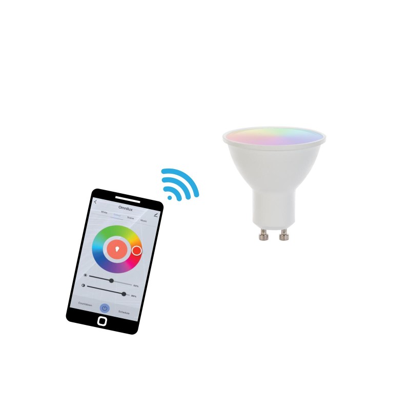 Set Mini Spot PAR-16 pentru lampa GU-10 + bec LED GU10 RGB/WW/CW WiFi EUROLITE 20000944