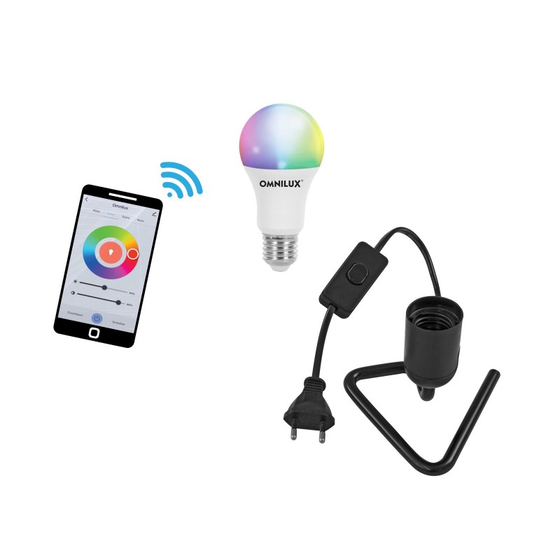 Set Bec Smart LED E27 RGB/WW/CW WiFi + suport cu soclu E-27 EUROLITE