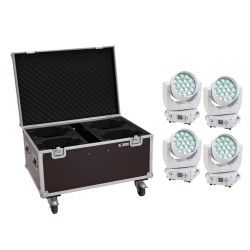 Set 4x Moving Head LED TMH-X4 Wash Zoom + cutie cu roti EUROLITE 20000954