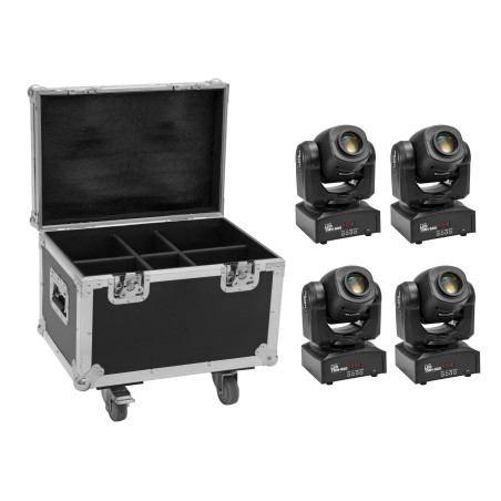 Set 4x Moving Head LED TMH-S60 Spot + cutie transport EUROLITE 20000955