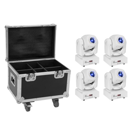 Set 4x Moving Head LED TMH-S60 Spot alb + cutie transport EUROLITE 20000956