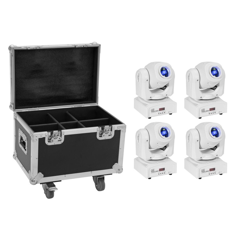 Set 4x Moving Head LED TMH-S60 Spot alb + cutie transport EUROLITE 20000956