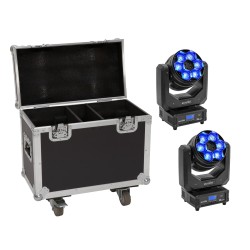 Set 2x Moving Head Hibrid LED TMH-H240 + cutie transport EUROLITE 20000968