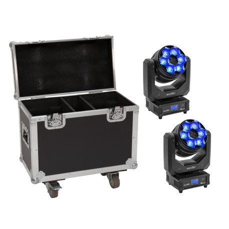 Set 2x Moving Head Hibrid LED TMH-H240 + cutie transport EUROLITE 20000968