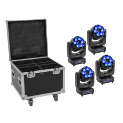 Set 4x Moving Head Hibrid LED TMH-H240 + cutie transport EUROLITE 20000969