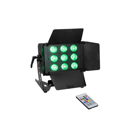 Set 2 Proiectoare LED CLS-9 QCL RGB/WW 9x7W + cutie transport EUROLITE 20000984