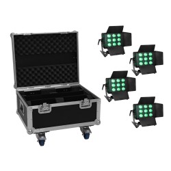 Set 4 Proiectoare LED CLS-9 QCL RGB/WW 9x7W + cutie transport EUROLITE 20000985