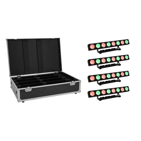 Set 4 Bare LED PMB-8 COB QCL 30W + cutie transport EUROLITE 20000995