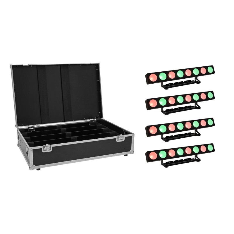 Set 4 Bare LED PMB-8 COB QCL 30W + cutie transport EUROLITE 20000995