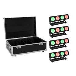 Set 4 Bare LED Color Changing PMB-4 COB QCL 30W + cutie transport EUROLITE 20000996