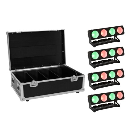 Set 4 Bare LED Color Changing PMB-4 COB QCL 30W + cutie transport EUROLITE 20000996