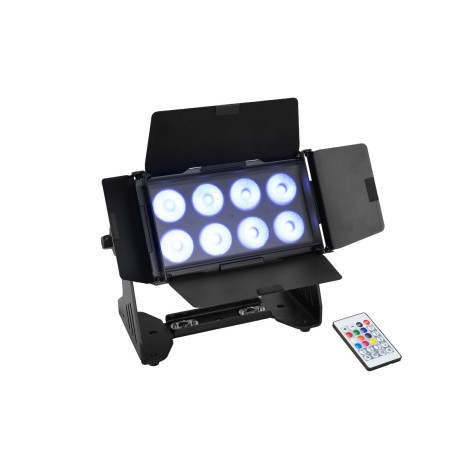Set 4 Proiectoare LED Multiflood IP 8x10W RGBW Wash CRMX + cutie transport EUROLITE 20001001