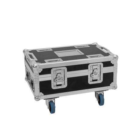 Set 16 Proiectoare de podea LED Silent Par 6 QCL Spot + cutie cu roti si extensie EUROLITE 20001002
