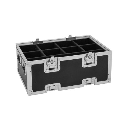 Set 16 Proiectoare de podea LED Silent Par 6 QCL Spot + cutie cu roti si extensie EUROLITE 20001002