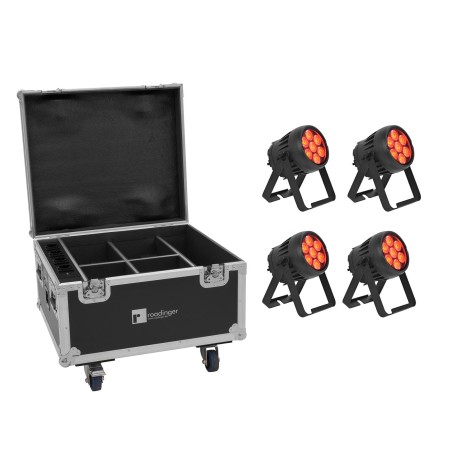 Set 4 Proiectoare LED de exterior AKKU IP PAR 7 QCL CRMX MK2 + cutie incarcare EUROLITE 20001007