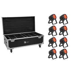 Set 8 Proiectoare LED de exterior IP PAR 7 QCL CRMX MK2 + cutie incarcare EUROLITE 20001008