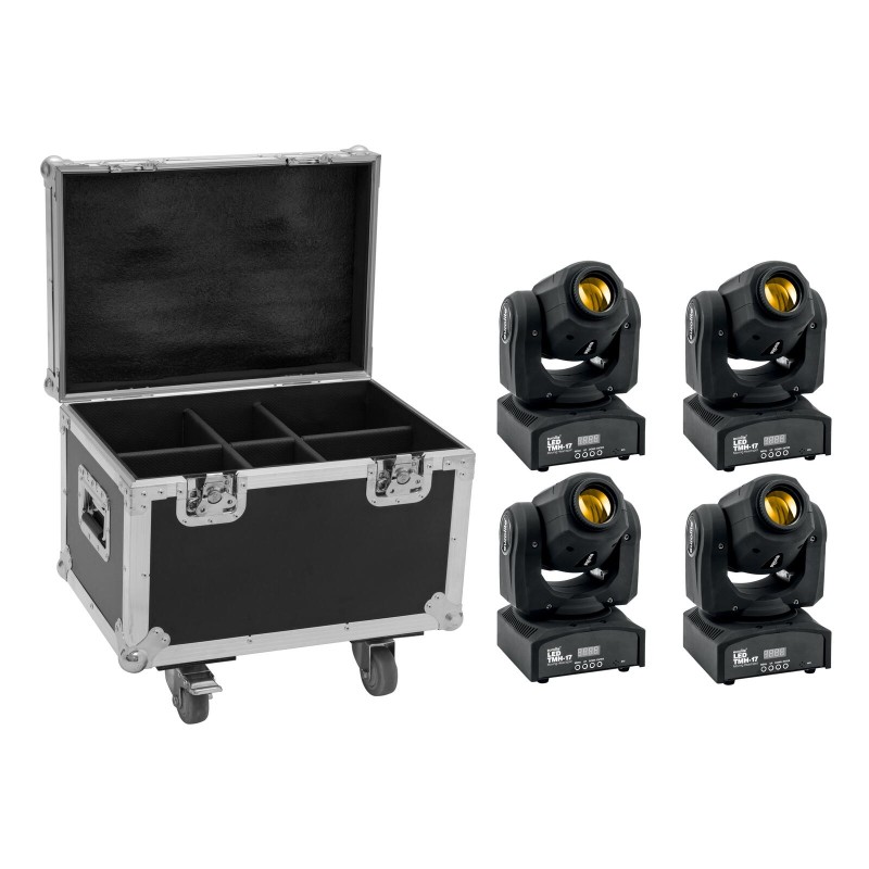 Set 4 Spoturi LED TMH-17 + cutie cu roti EUROLITE 20001012