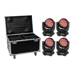 Set 4x Moving Head LED TMH-X4 + cutie cu roti EUROLITE 20001015