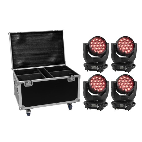 Set 4x Moving Head LED TMH-X4 + cutie cu roti EUROLITE 20001015