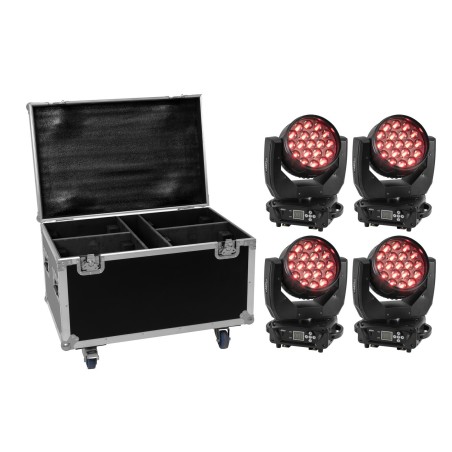 Set 4x Moving Head LED TMH-X4 + cutie cu roti EUROLITE 20001015