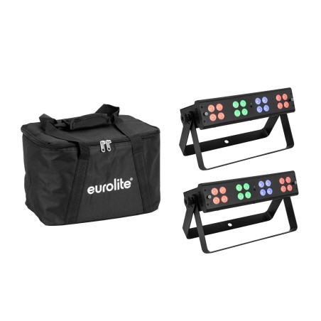 Set 2 Bare Spoturi LED Silent Bar 16x4W RGB/WW + soft-bag EUROLITE 20001020
