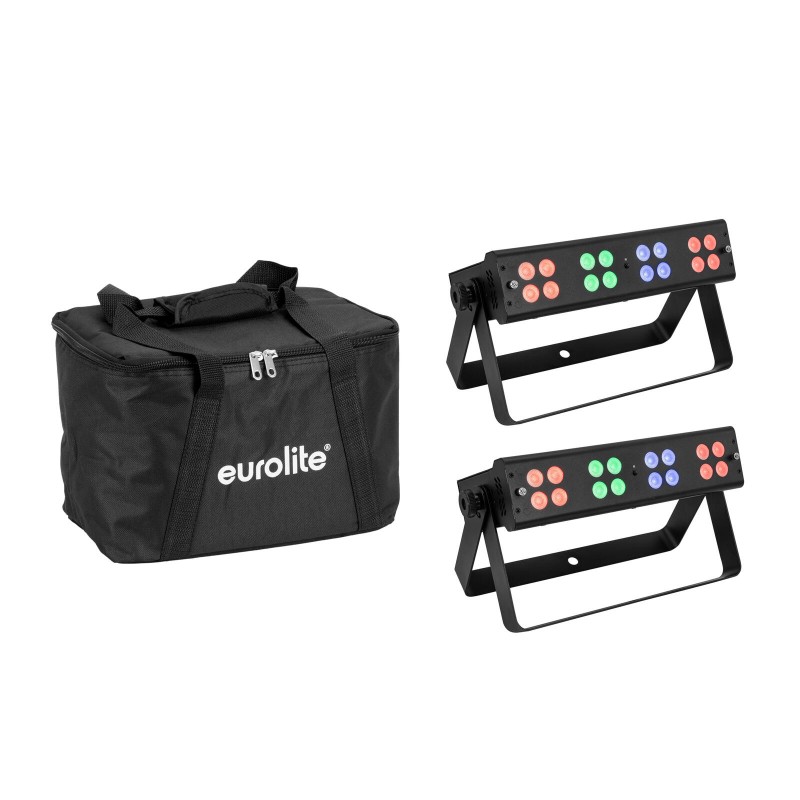 Set 2 Bare Spoturi LED Silent Bar 16x4W RGB/WW + soft-bag EUROLITE 20001020