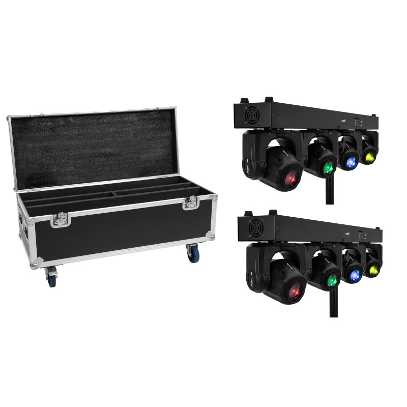 Set 2 Sisteme lumini Moving Head LED TMH Bar S120 + cutie cu roti EUROLITE 20001023