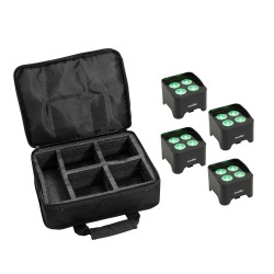 Set 4 Proiectoare LED AKKU Mini UP-4 QCL Spot MK2 + soft-bag EUROLITE 20001031