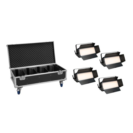 Set 4 Panouri LED PLL-576 CW/WW + cutie cu roti EUROLITE 20001032
