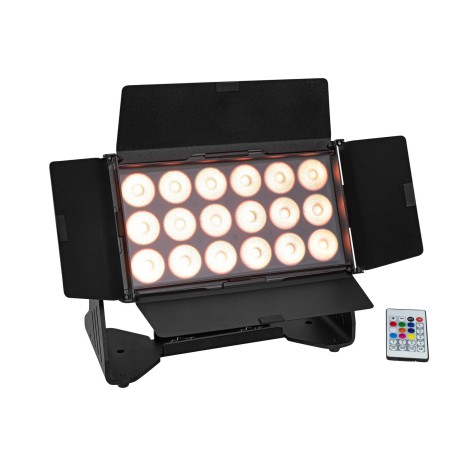 Set 4 Proiectoare LED AKKU Multiflood IP 18x10W RGBW Wash CRMX + cutie cu roti EUROLITE 20001034