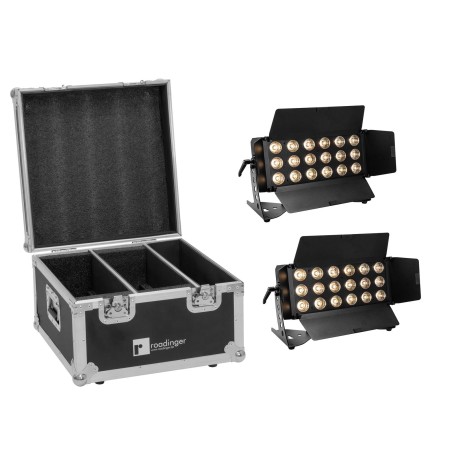 Set 2 Proiectoare LED CLS-18 QCL RGB/WW 18x7W + cutie transport EUROLITE 20001035