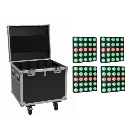 Set 4 Panouri LED Pixel Matrix Panel 5x5 RGB/WW + cutie cu roti EUROLITE 20001044