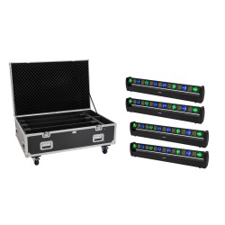 Set 4 Bare LED BAR-8 SWING QCL + cutie cu roti EUROLITE 20001065