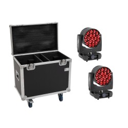 Set 2x Moving Head LED TMH-H380 beam/wash/flower + cutie cu roti EUROLITE 20001066