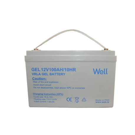 Acumulator plumb acid cu gel, terminal M8 Well 12V 100AH