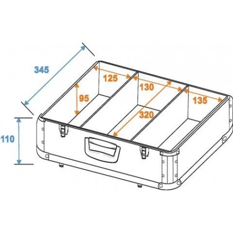 Flightcase de aluminiu pentru CD-uri, neagra, Roadinger 3012205B