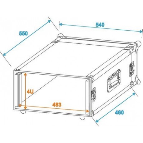 Rack pentru amplificatoare PR-2, 4U, adancime 47cm, Roadinger 30109784