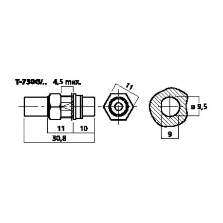 RCA chassis Jacks Monacor T-730G/RT