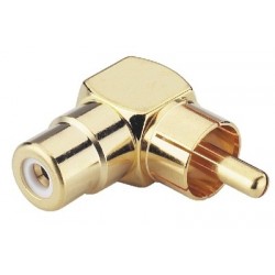 Adaptor aurit RCA tata - RCA mama 90 grd Monacor NTA-706SG