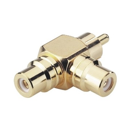 Adaptor T aurit RCA tata - 2 x RCA mama Monacor NTA-707TG