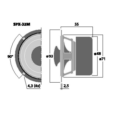 Difuzor full range HiFi Monacor SPX-32M