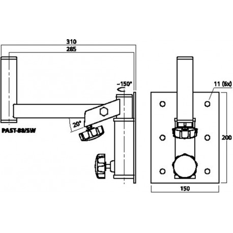 Suport de perete pentru boxe Stage Line PAST-88/SW