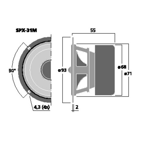 Difuzor HiFi full range Monacor SPX-31M